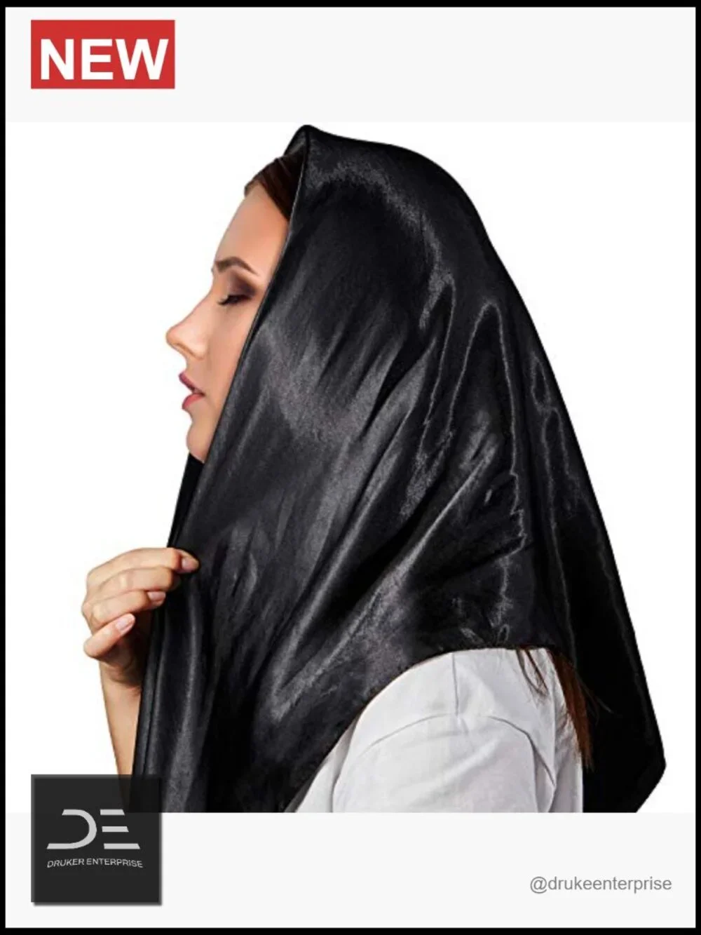 35 Inch Silky Head Scarf 2 Pcs Large Square Neck Scarf Sleeping Hair Wrapping